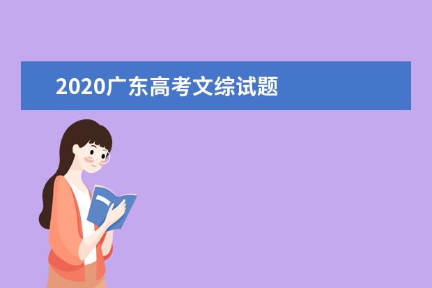 2020广东高考文综试题