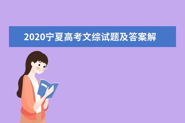 2020宁夏高考文综试题及答案解析