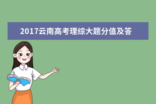 2017云南高考理综大题分值及答题套路