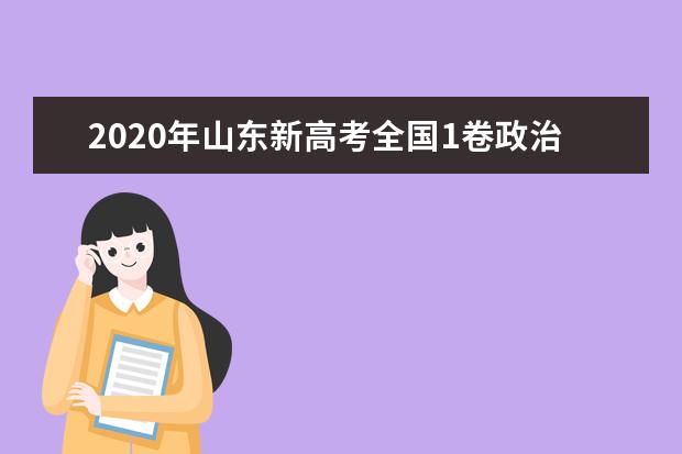2020年山东新高考全国1卷政治试题及答案解析