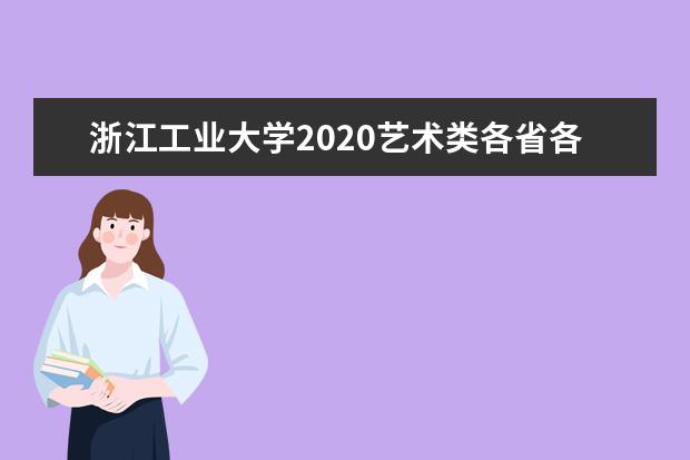 浙江工业大学2020艺术类各省各专业录取分数线是多少