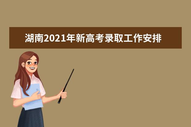 湖南2021年新高考录取工作安排