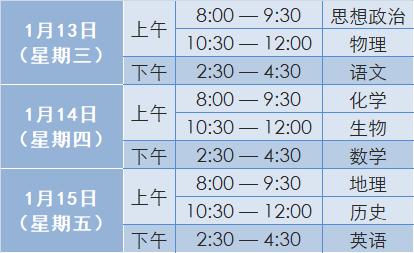 2021年北京高中学业水平考试时间安排