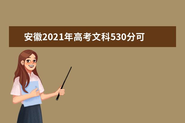 安徽2021年高考文科530分可以报考什么大学