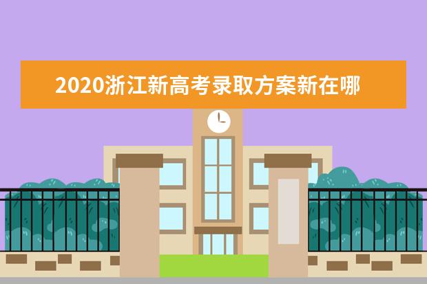 2020浙江新高考录取方案新在哪儿?