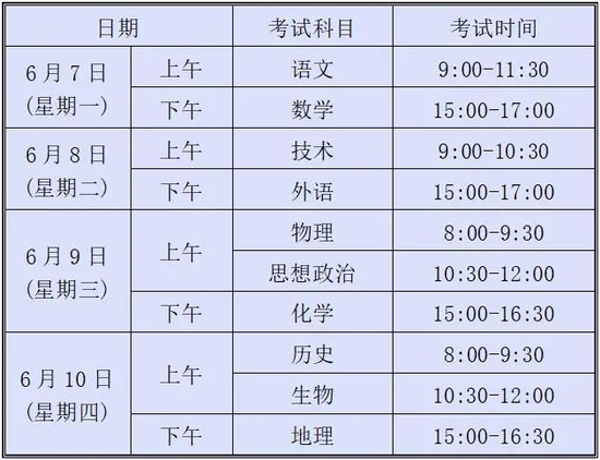 2021年高考浙江、内蒙、天津公布具体考试时间及科目