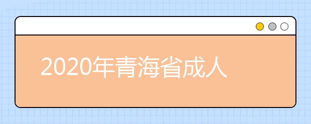 2020年青海省成人高考报名官方网站