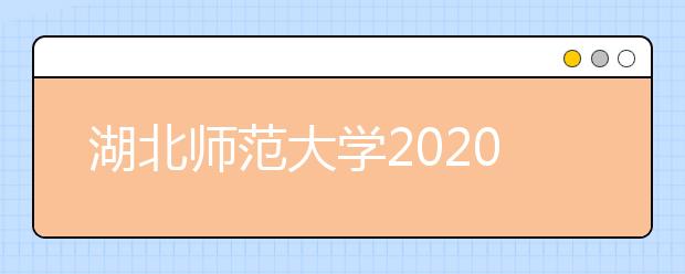 湖北师范大学2020年艺术类招生简章