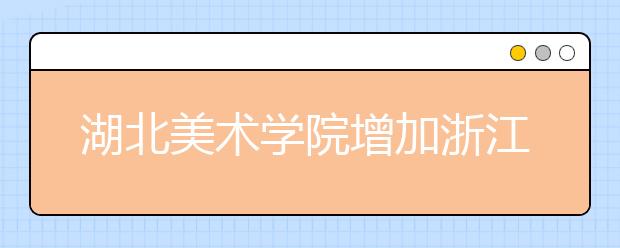 湖北美术学院增加浙江警官职业学院考区公告