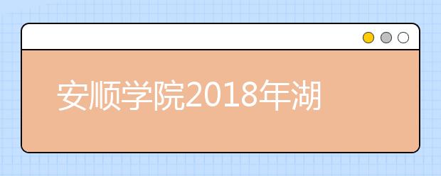 安顺学院2018年湖南艺术类录取分数线