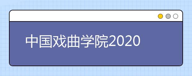 中国戏曲学院2020年美术类专业招生情况