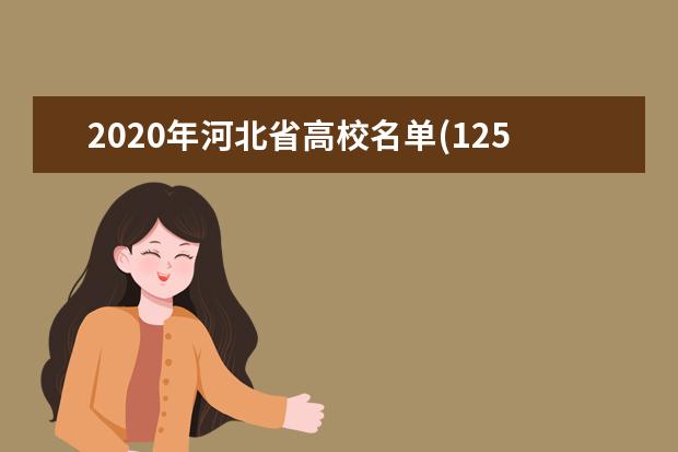2020年河北省高校名单(125所)