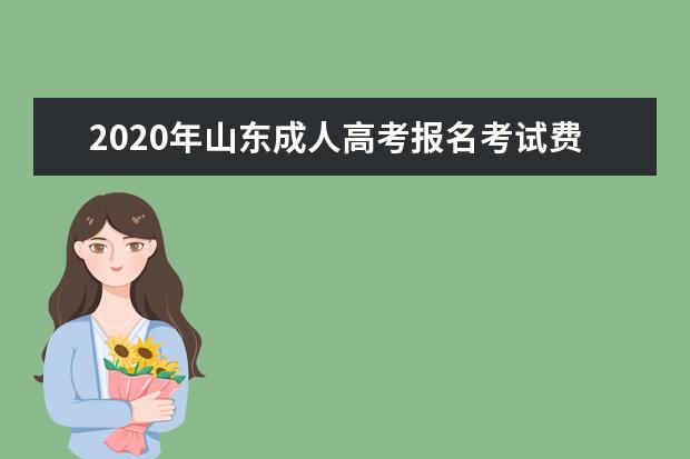 2020年山东成人高考报名考试费用