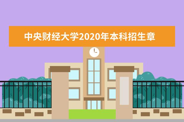 中央财经大学2020年本科招生章程