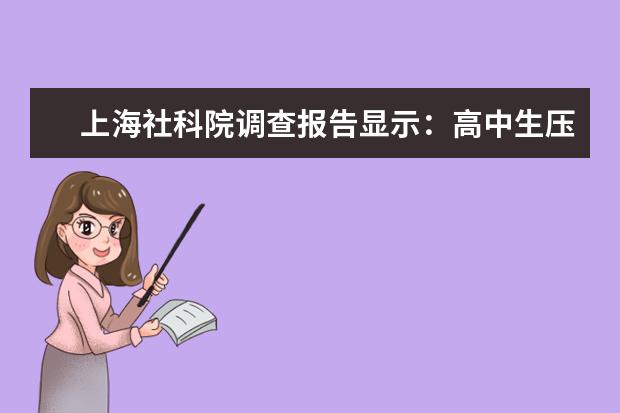 上海社科院调查报告显示：高中生压力最大
