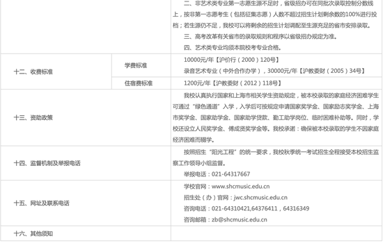 2021年上海音乐学院发布本科招生章程