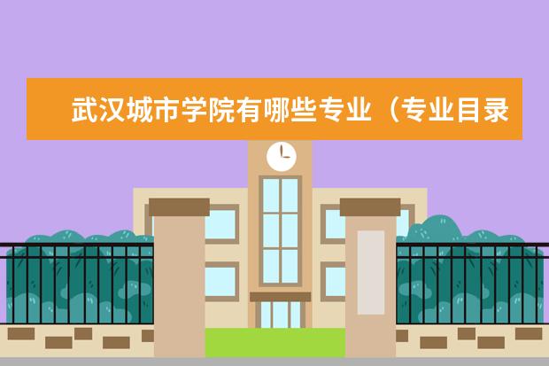 武汉城市学院有哪些专业（专业目录一览表）