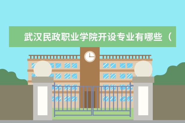 武汉民政职业学院开设专业有哪些（专业目录一览表）