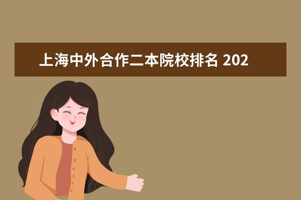 上海中外合作二本院校排名 2022二本比较好的中外合作办学 都有哪些高校 - 百度...