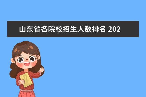 山东省各院校招生人数排名 2022年山东省招生计划人数