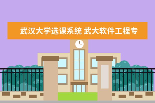 武汉大学选课系统 武大软件工程专业课程介绍