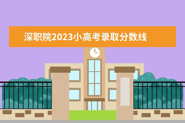 深职院2023小高考录取分数线 深职院春招录取线2022