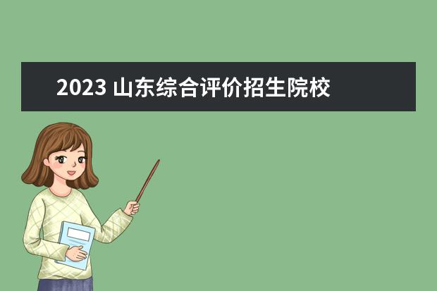 2023 山东综合评价招生院校 2023年山东省综合评价招生