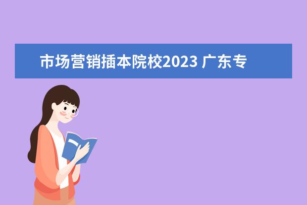 市场营销插本院校2023 广东专插本市场营销分数线