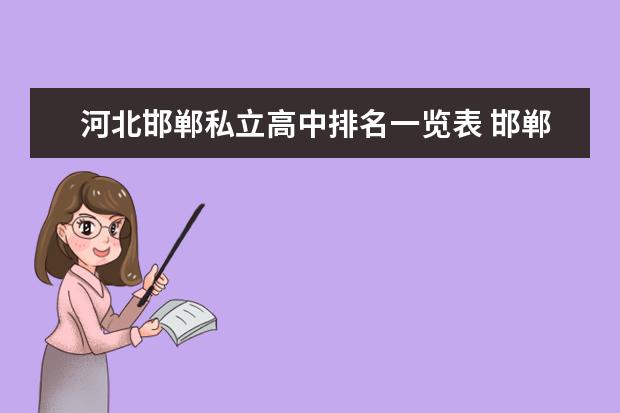 河北邯郸私立高中排名一览表 邯郸私立高中有哪些学校