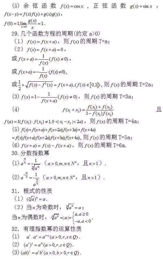 2024高考备考冲刺：高中数学常考结论203条