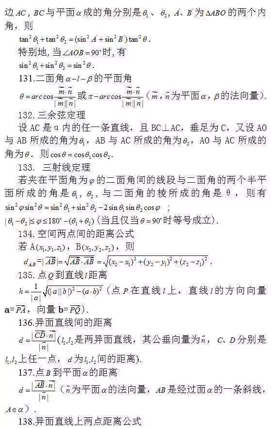 2024高考备考冲刺：高中数学常考结论203条